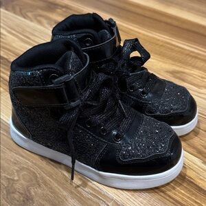 Black Glitter High-Top Sneakers